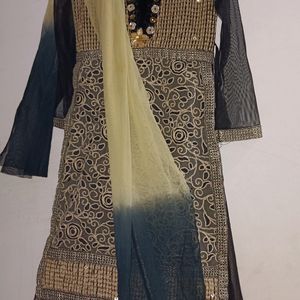 Black And Golden Gorgeous Women's Anarkali Suit