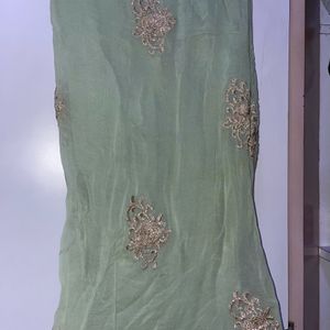 Green Embroidered Party Wear Palazzo