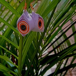 Orange Evil Eye EARINGS