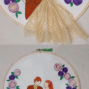 Dancing Couple Wooden Hoop