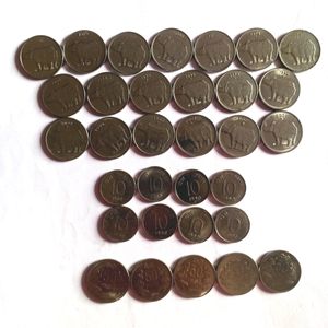 Old Indian Coins 1988... 10ps, 25ps, 50ps(Sma