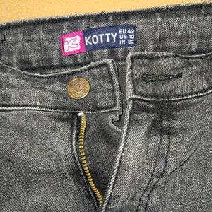 Grey Straight Jean For Women