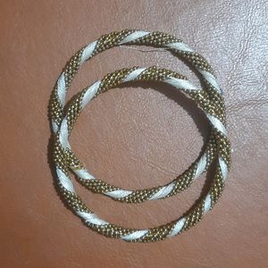 White and Gold bangles