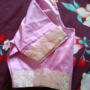 Silver Border Saree With Blouse