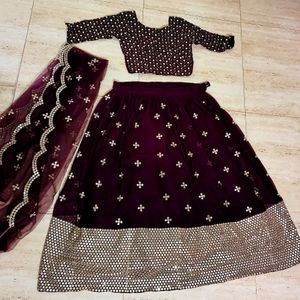 Purple Double Shaded Lehnga