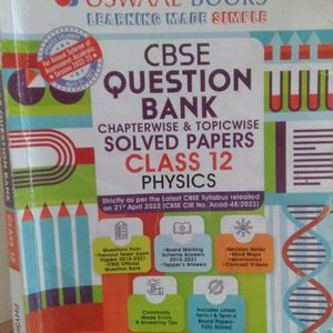 Oswal CBSE Question Bank For Class 12th Physics Chapter Wise Topic Wise Solved Papers