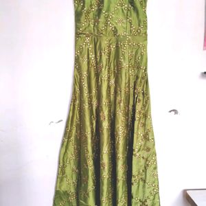 LIGHT OLIVE COLOUR GOWN FOR WOMEN