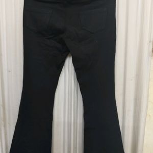 Black Flared Leg Trousers