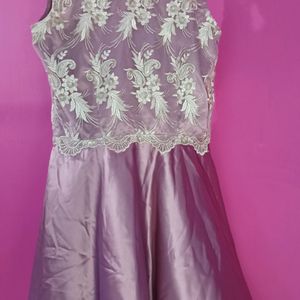 Party Wear Purple Silk Dress