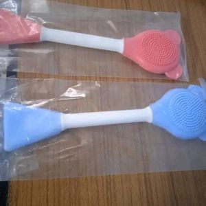 2 Pc Double-Headed Facial Massage Brush