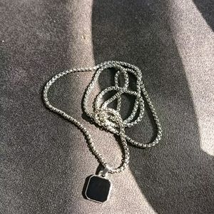 Black Stone Pendant Chain