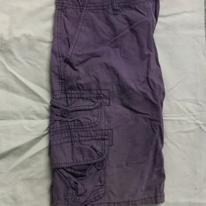 Purple Colour Denim Short