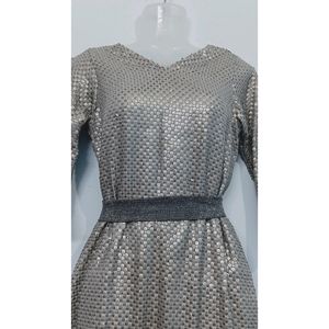 Sequence Dress Silver With Sparkle Belt And Plazzo