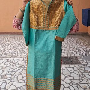 A- Line Sea Green Party Wear Kurta