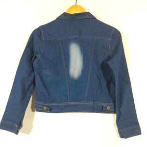 Crop Navy Denim Jacket (Women's)