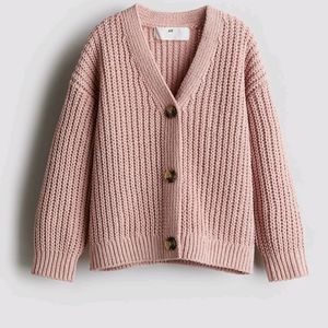 Pink Cropped Cardigan