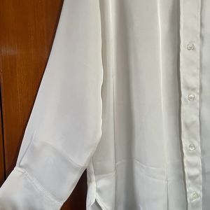 H&M Satin Silk White Shirt