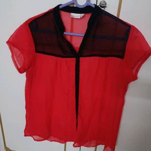 Chiffon Red Tunic