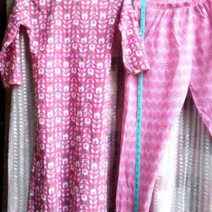 Pink Colour Kurti Set