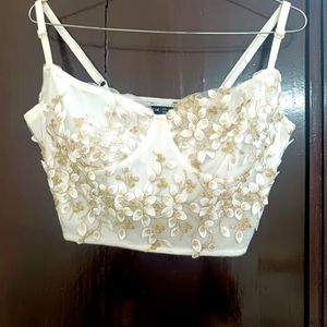 SHIEN Floral Embroidered Bustier 🎀