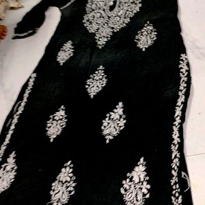 Black Chickenkari Kurta