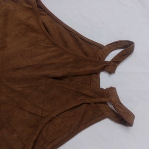 Brown Velvet Party Wear Top