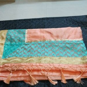 Silk Cotton Saree With Blouse