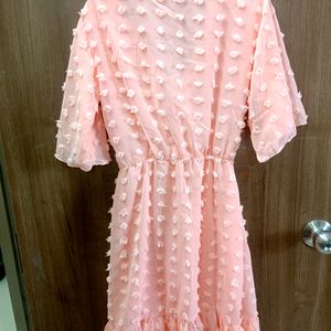 Preety Peach One Piece Dress Size M To L.