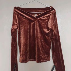 Velvet Off  Shoulder Top