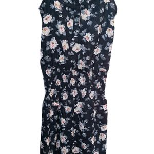 Floral Print V-Neck Women Dress