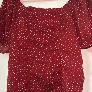 Red Cute Polka Dots Top 🫶🏻