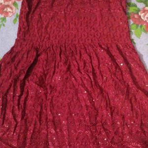 BEAUTIFUL CHIKANKARI FROCK KURTI WITH DUPATTA