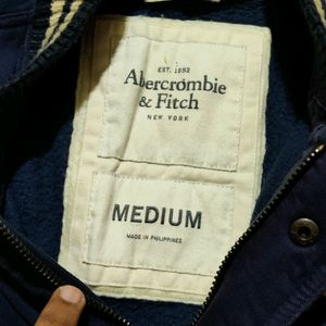 Abercrombie Blue Zipper And Button Varsity