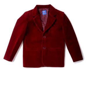 Single-breasted Velvet Blazer With Welt Pocket