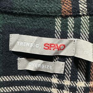 Trensic SPAO Green Flannel Warm Check Shirt