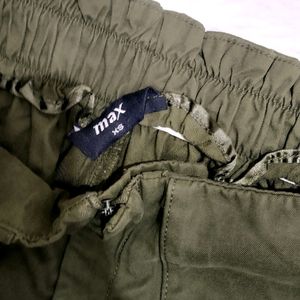 Max Women Olive Cotton Pant | Waist 26 | Hip 30