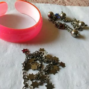 Chain bracelets and  a bangle .