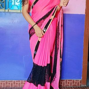 Pink 🩷 Colour Saree 😍