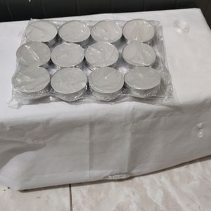 White Tea Light Candles. Set Of 12