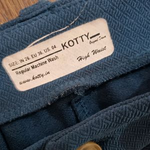 KOTTY TEAL Blue TROUSER (STRAIGHT)