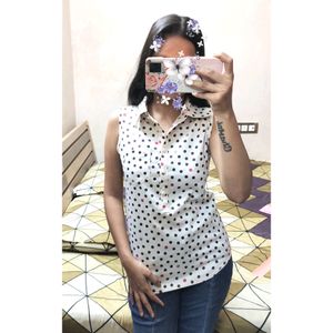 Playful Vibes Colorful Polka Dots Top Small pocket