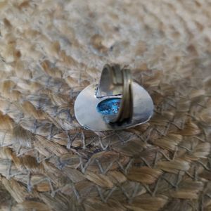 Statement Silver Ring With Tibetan Turquoise