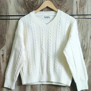 Cream Colour Self Design Sweater Size-38-40