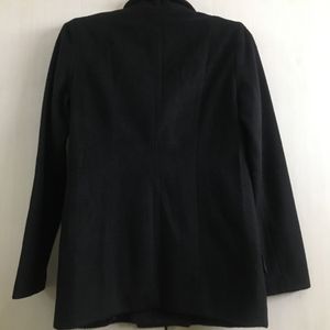 Black Wool Double Breasted Jacket