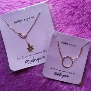 Trendy Golden Necklace Pack Of 2