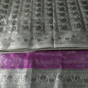 💜💜 Sprakling Pretty Shimmery Purple Vibrant Sari