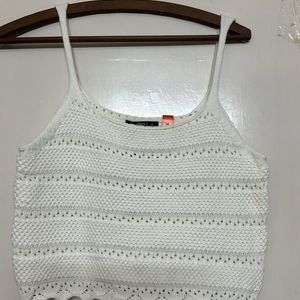 Zudio Crochet White Crop Top