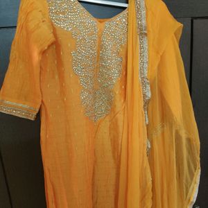 Orange Kurti 3-piece Set