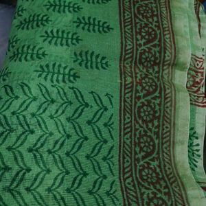 Green Printed Kota Doriya Saree