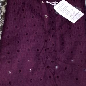 Purpal Sequin Embellished Chinarkali Kurta For Men